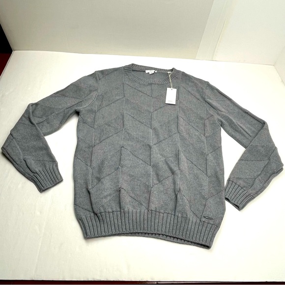 Brax Men Rick Sweater Merino Wool Pullover Sweater Knit Gray Grey Size Large NEW - Picture 1 of 12
